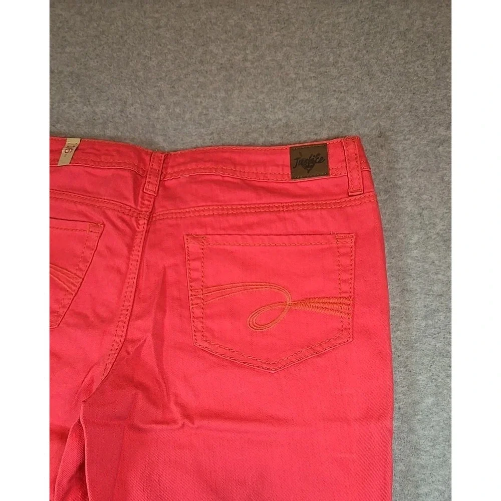 Justice Pant Simply Low Skinny Jeans Size 16 1/2‎ Plus Pink Denim NWT